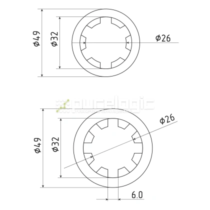 Шлицевая втулка SN-26x32 фото