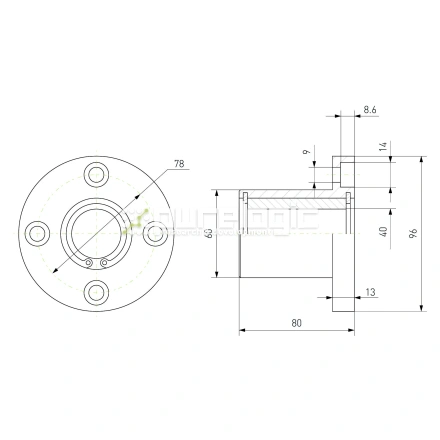 Втулка скольжения с фланцем LMF40-SL фото