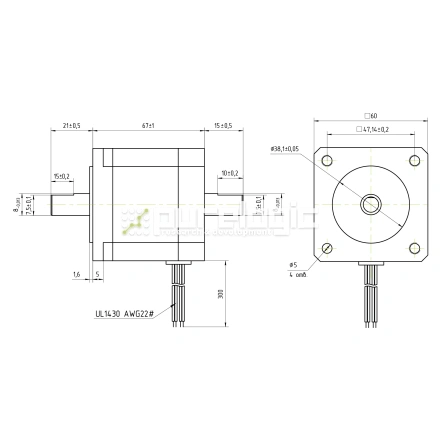 Двигатель шаговый биполярный D57CM21-SZ фото