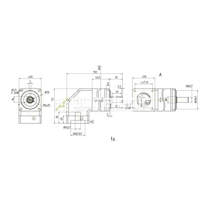 Редуктор планетарный угловой 57WPLF3K-14S фото