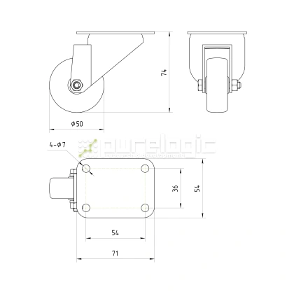 Колесная опора BJL-50 880 Колесная опора BJL-50 фото