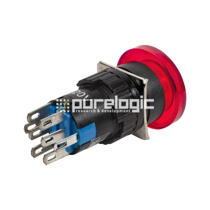 Кнопка на блок с подсветкой AD16-22MD-220V-RED фото
