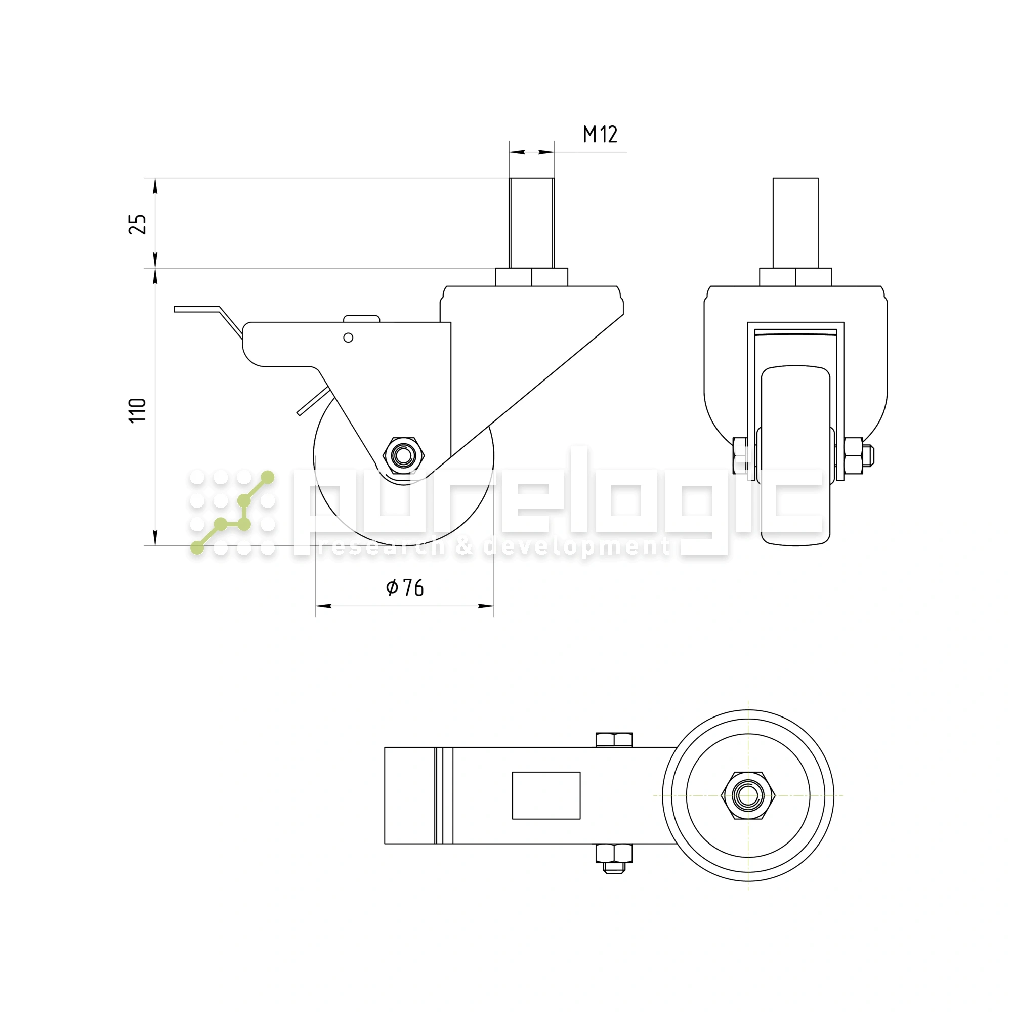 Колесная опора SJLS-75 842 Колесная опора SJLS-75 фото