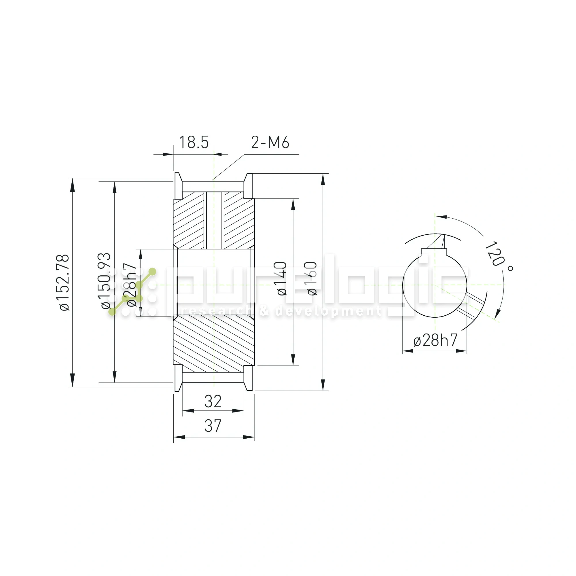 Шкив зубчатый BLA-48-T10-30-A-N28 7 634 Шкив зубчатый BLA-48-T10-30-A-N28 фото