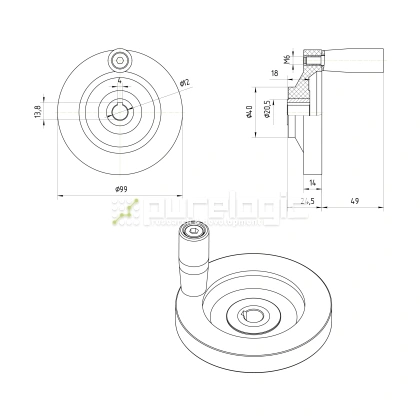 Маховик 100307B-100*12 1 520 Маховик 100307B-100*12 фото
