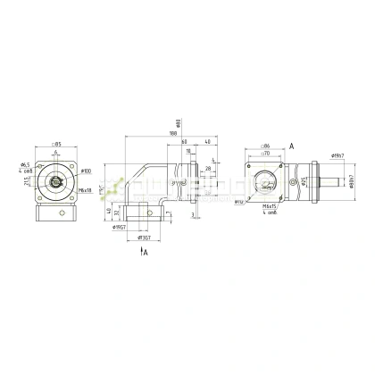 Редуктор планетарный угловой 86WPLF5K-19S фото