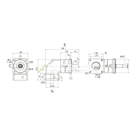 Редуктор планетарный угловой 86WPLF10K-19S фото