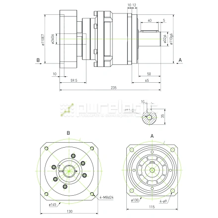 Редуктор планетарный прецизионный 115VRB100K-S32-P0 фото