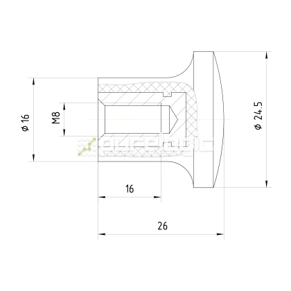 Ручка 100201-25*M8 126 Ручка 100201-25*M8 фото