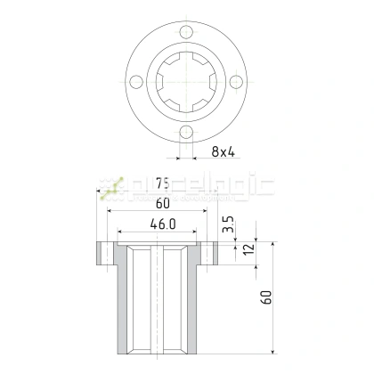 Шлицевая втулка с фланцем SNF-28x34 фото