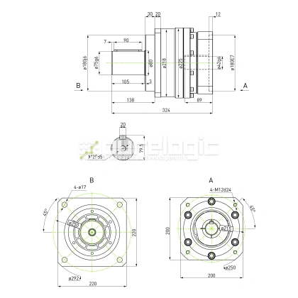 Редуктор планетарный прецизионный 220VRB10K-S75-P0 фото