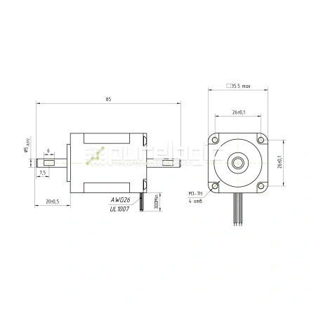Двигатель шаговый PL35HD45-D5 фото