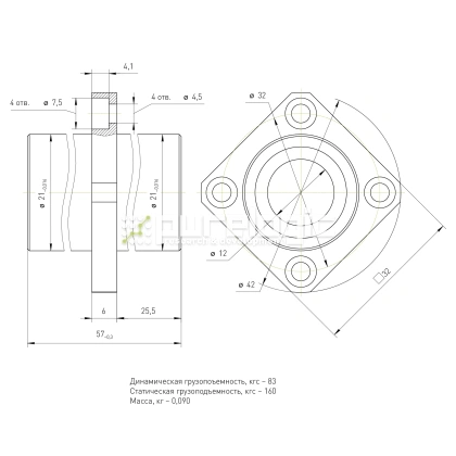 Втулка шариковая с фланцем LMKC12L фото