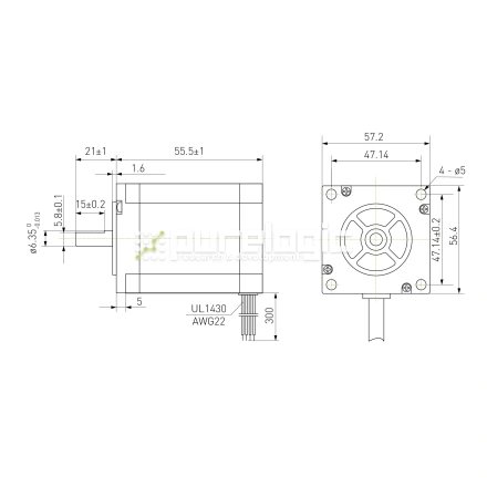 Двигатель шаговый биполярный 57CM13 фото