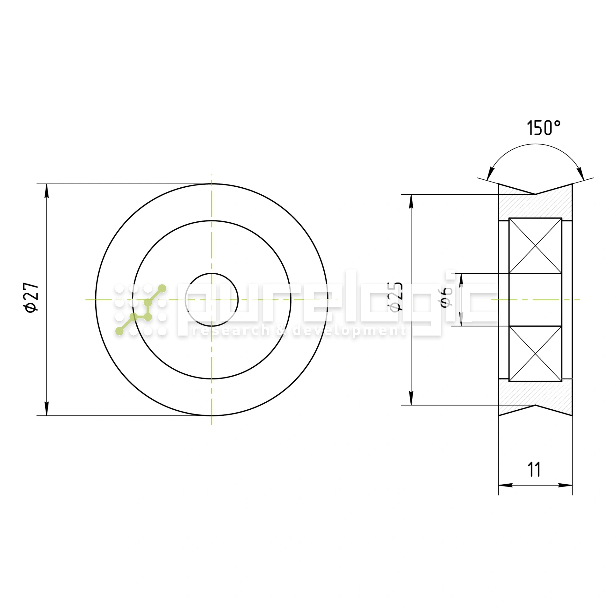 Опорный ролик BSV27-d6W11 227 Опорный ролик BSV27-d6W11 фото