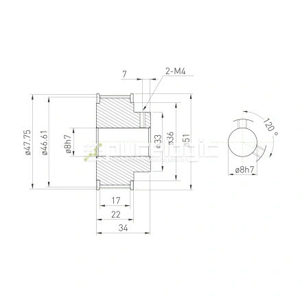Шкив зубчатый BSY-30-5M-15-B-P8 фото