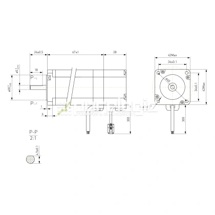 Двигатель шаговый с энкодером PL42H6403-D5-1K 14 255 Двигатель шаговый с энкодером PL42H6403-D5-1K фото