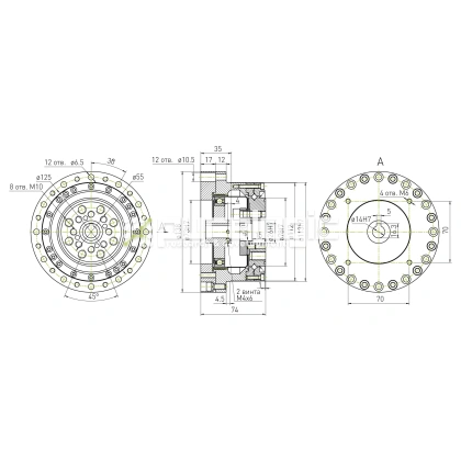 Редуктор волновой 80XSF50K 1:50 фото
