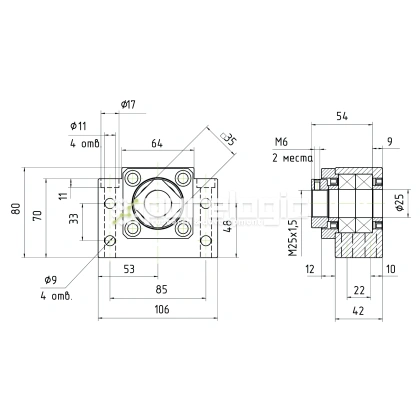 Опора ШВП Hiwin BK25-C5 фото