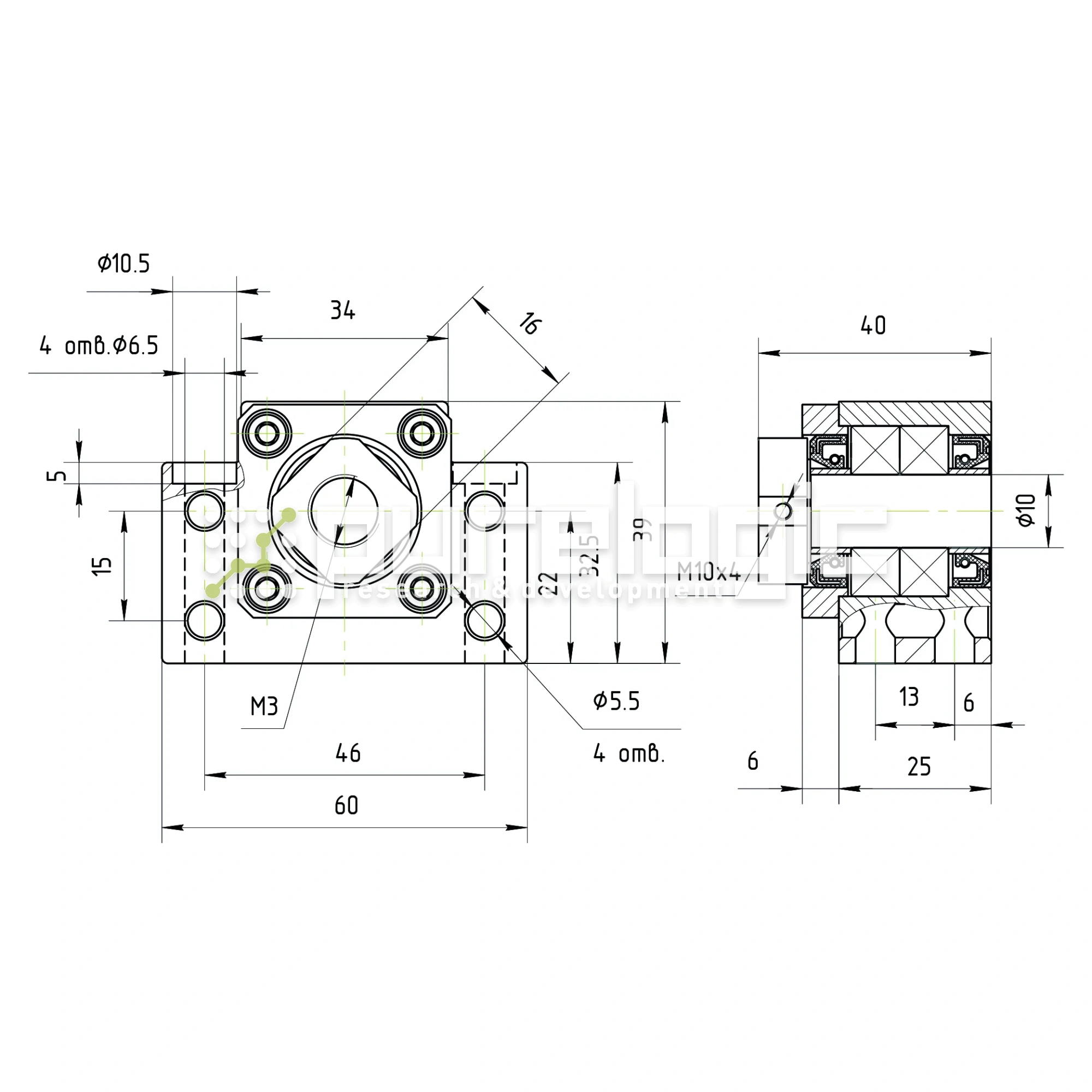 Опора ШВП подшипниковая BK10 1 952 Опора ШВП подшипниковая BK10 фото