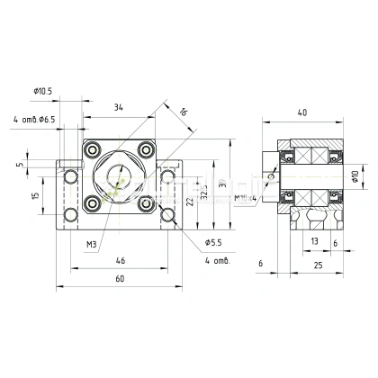 Опора ШВП подшипниковая BK10 1 952 Опора ШВП подшипниковая BK10 фото
