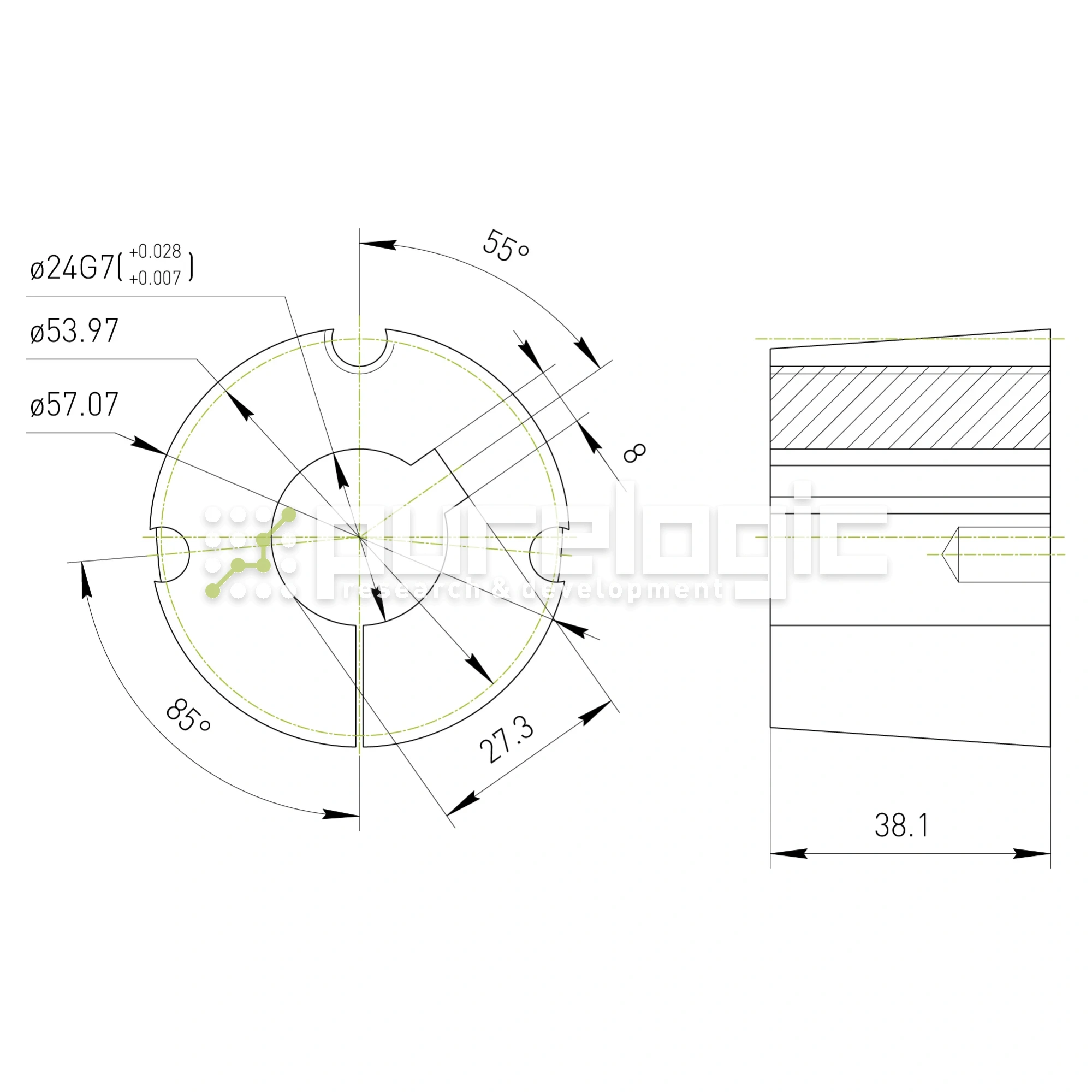 Втулка тапербуш 1615-24 574 Втулка тапербуш 1615-24 фото