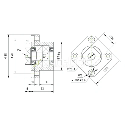 Опора ШВП подшипниковая FK20 фото