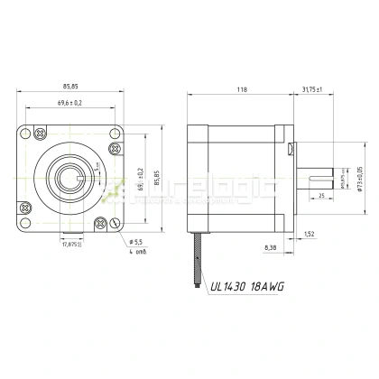 Двигатель шаговый FL86STH118-4208A фото