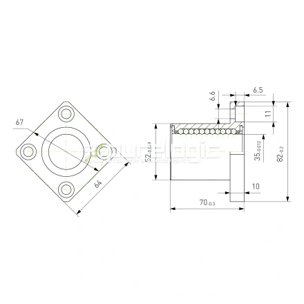 Втулка шариковая с фланцем LMK35 фото