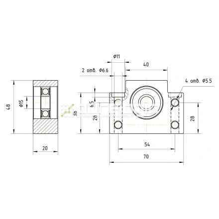 Опора ШВП подшипниковая BF15-C5 фото