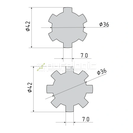 Шлицевой вал SS-36x42 фото