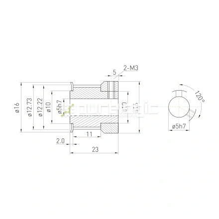 Шкив зубчатый BSY-20-S2M-10-C-P5 фото