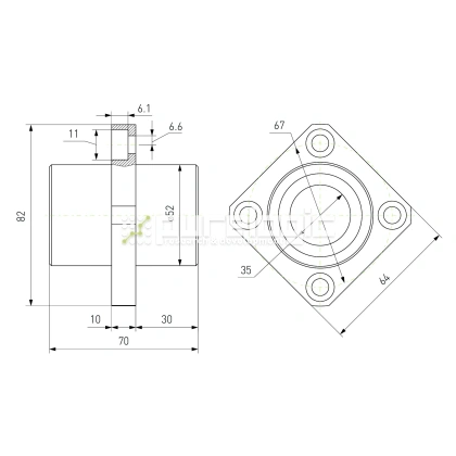 Втулка шариковая с фланцем LMKC35 фото