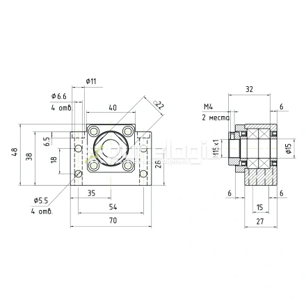 Опора ШВП Hiwin BK15-C5 фото