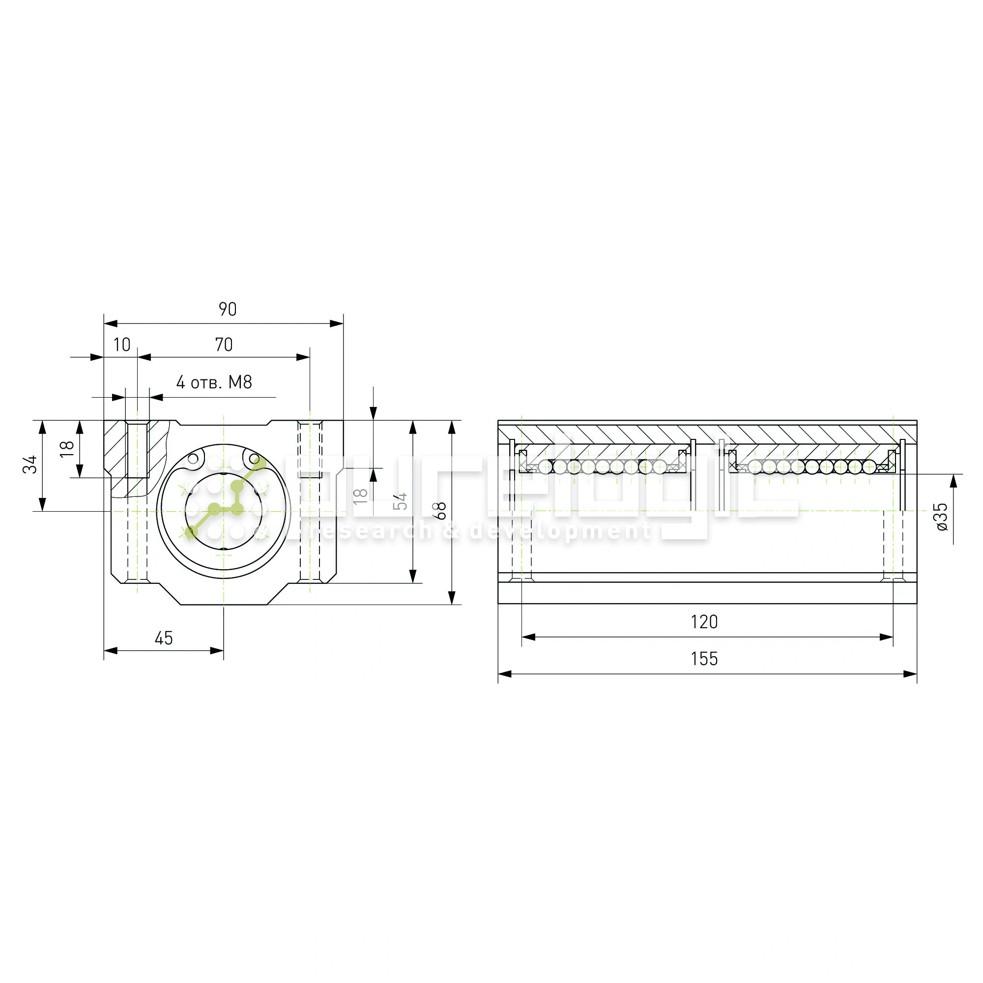 Модуль опорный удлиненный SC35L-UU 4 080 Модуль опорный удлиненный SC35L-UU фото