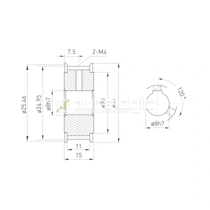 Шкив зубчатый BLA-40-S2M-10-A-N8 1 132 Шкив зубчатый BLA-40-S2M-10-A-N8 фото