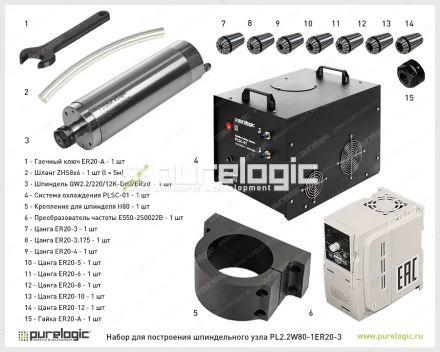 Набор для шпиндельного узла PL2.2W80-1ER20-3 фото
