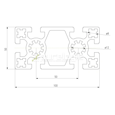 Профиль алюминиевый HXB50100B-10 фото