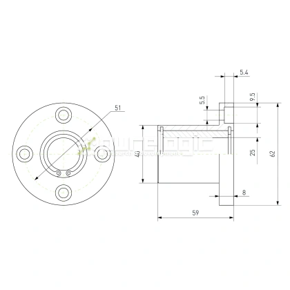 Втулка скольжения с фланцем LMF25-SL фото
