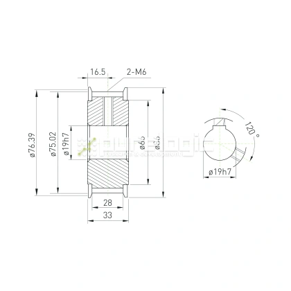 Шкив зубчатый BLA-30-8M-25-A-N19 фото
