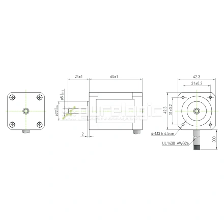Двигатель шаговый FL42STH60-1206A фото
