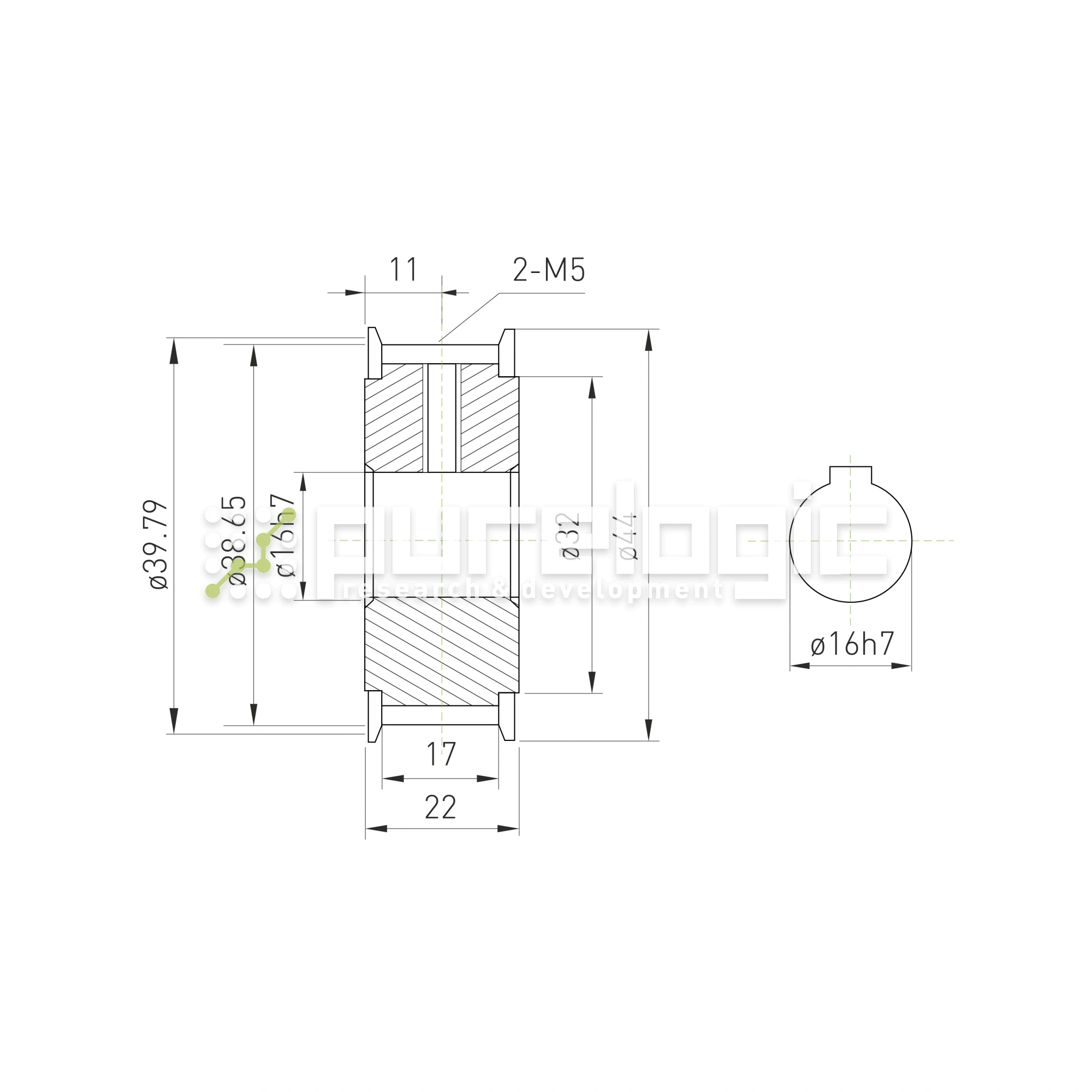 Шкив зубчатый BLA-25-5M-15-A-C16 1 432 Шкив зубчатый BLA-25-5M-15-A-C16 фото