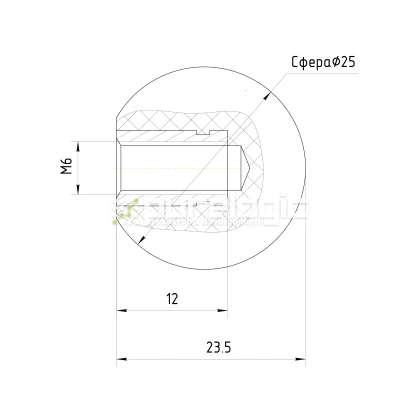 Ручка круглая 100118-25*M6 60 Ручка круглая 100118-25*M6 фото