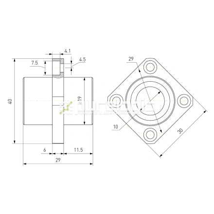 Втулка шариковая с фланцем LMKC10 фото