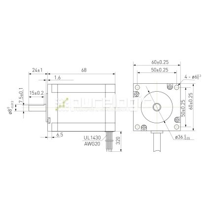 Двигатель шаговый биполярный 60CM22X фото