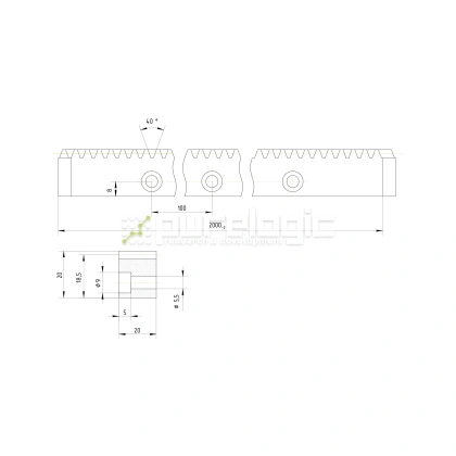 Рейка прямозубая RS1.5-2020 фото