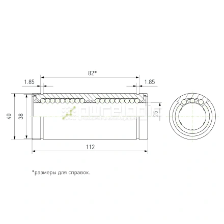 Втулка шариковая LM25L-UU фото