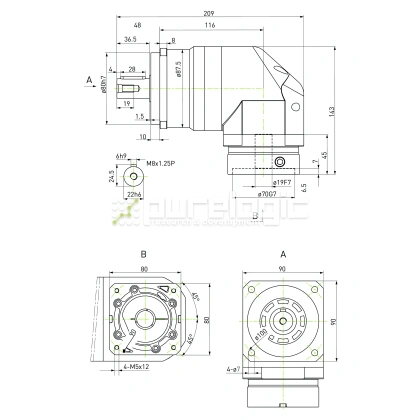 Редуктор планетарный прецизионный угловой 90EVB10K-S22-P0 108 087 Редуктор планетарный прецизионный угловой 90EVB10K-S22-P0 фото