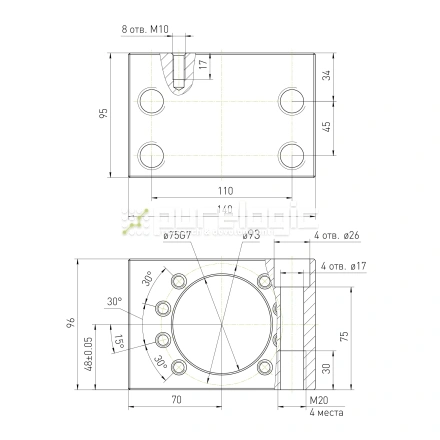 Держатель гайки ШВП MGD50 фото