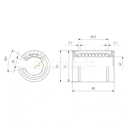 Втулка шариковая LM40-OP 1 069 Втулка шариковая LM40-OP фото